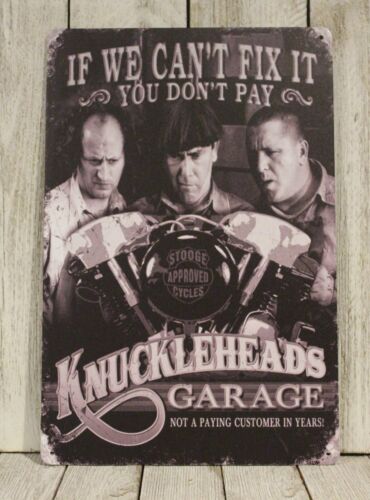 Auto Repair Shop - Knuckleheads Garajı Teneke Metal Tabelası 3
