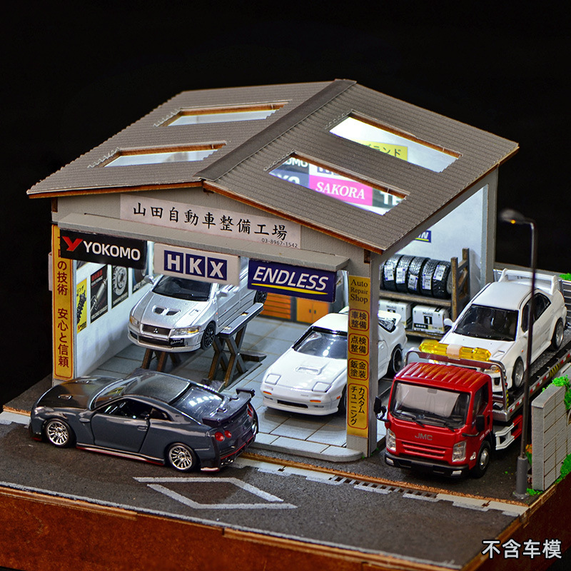 Auto Repair Shop - 1:64 Ölçekli DIY Oto Tamir Atölyesi